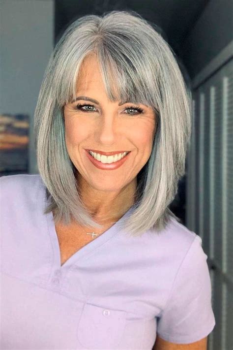 medium hair with fringe|older ladies hairstyles with fringe.